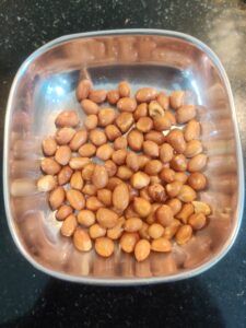 Fried peanuts in a bowl