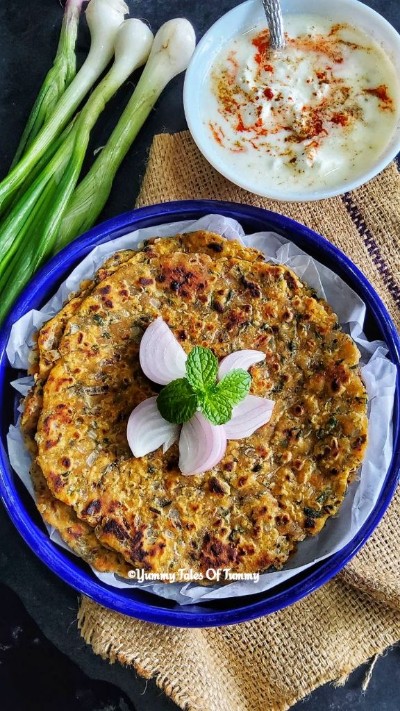 You are currently viewing Spring Onion Paratha | Kanda Paratha | Onion Paratha