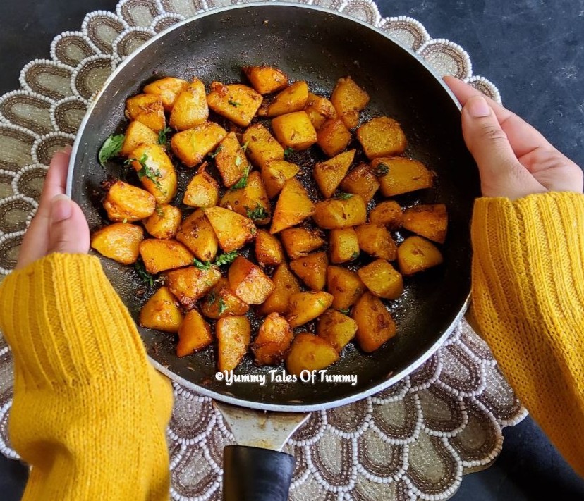 Jeera Aloo Recipe (Cumin Potatoes ) | Zeera Alu top view
