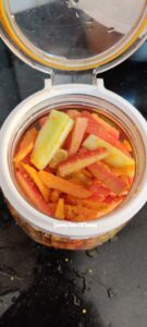 Fresh Turmeric Pickle | Kachi Haldi ka Achar stored in air tight glass container 