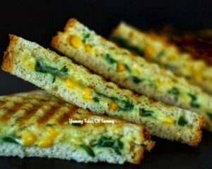 Read more about the article Spinach Corn Sandwich Recipe | Palak sweetcorn sandwich