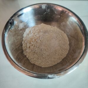 Dry ingredients mix to make whole wheat banana muffins 