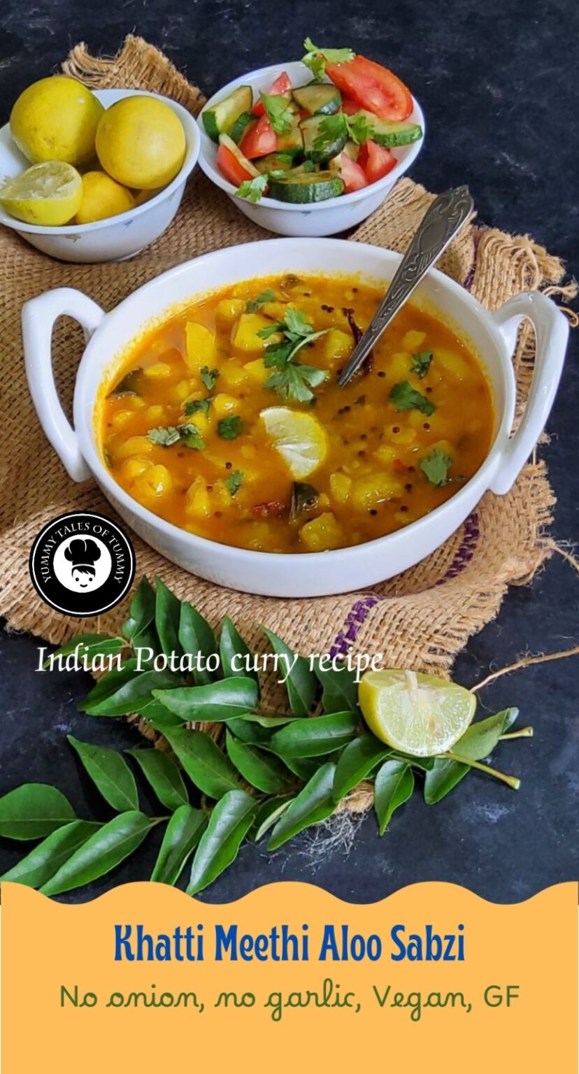 Khatti Meethi Aloo Sabzi | Potato Curry Recipe - Yummy tales of tummy