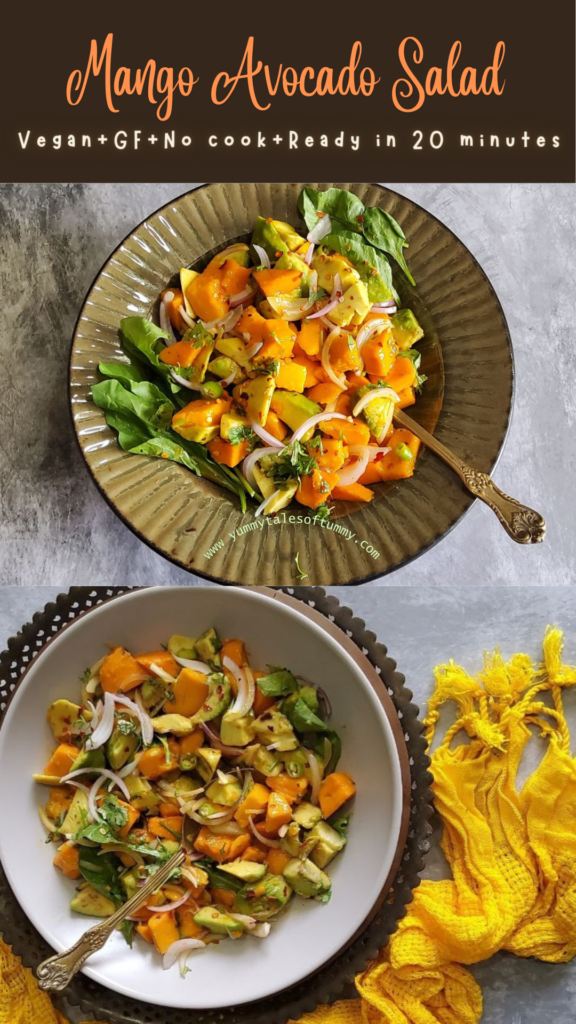 Mango avocado salad recipe pin 1