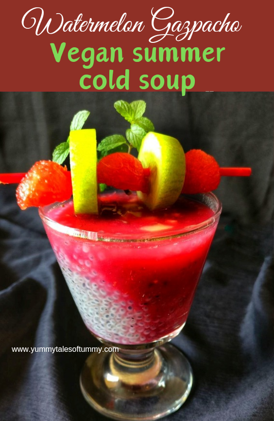 Watermelon gazpacho (cold soup recipe) pin 1 