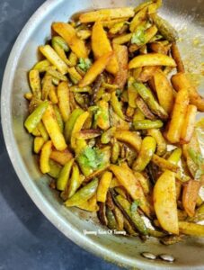 Tindora Aloo fry | Tendli Aloo sabzi top shot 