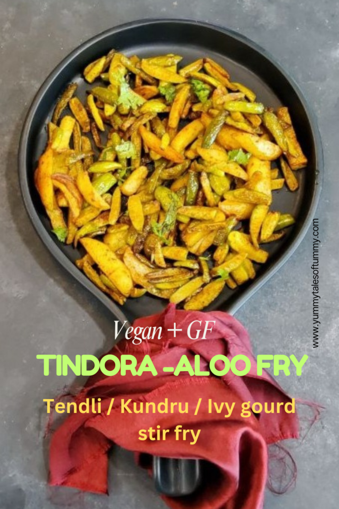 Tindora Aloo fry | Tendli Aloo sabzi pin 1