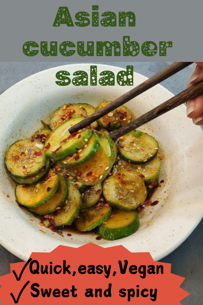 Vegan Asian cucumber salad pin 1 