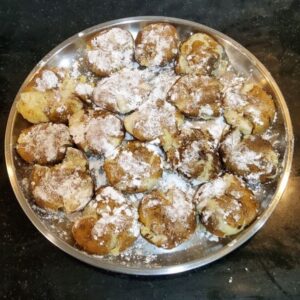 Potatoes dusted with cornflour 