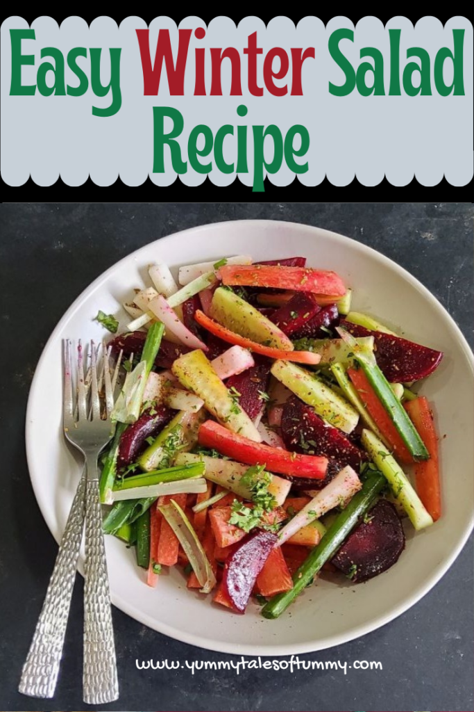 Easy Winter Salad Recipe pin 1 