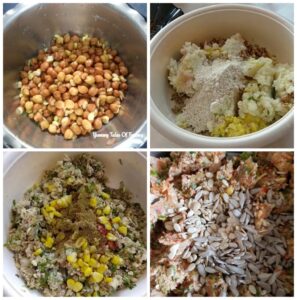 Collage showing prep pics to make Kala Chana Tikki | Black Chickpea Patty