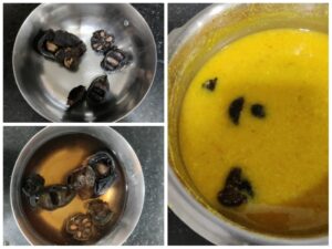 Soaked kokam in a bowl and added to dal