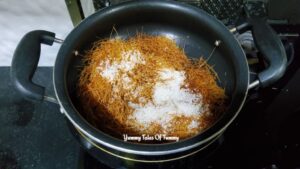 Sugar added in the last to make Seyun Patata | Seviyan Alu | Sweet Vermicelli with Potato