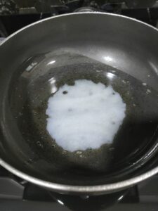 Melting ghee in a non stick pan 