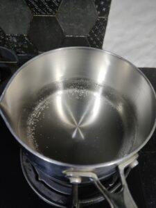 Water kept foe boiling to make Indian masala tea
