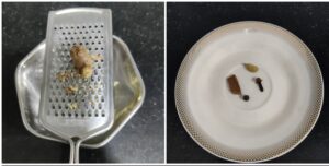 Ginger and some spices to be added in the masala chai recipe | Indian milk tea 