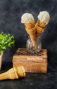 Tender coconut Ice cream served in cones
