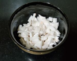 Chopped tender coconut meat