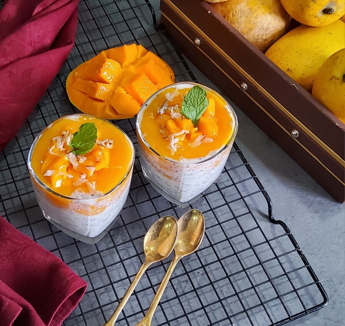 Vegan Mango Coconut Chia Seed Pudding