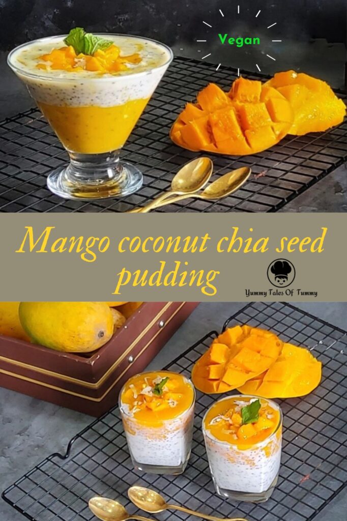 Vegan Mango coconut chia seed pudding pin 1