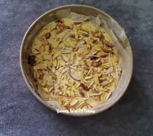 Cake ready to go in to the oven for baking 