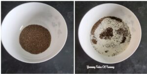 Chia seeds soaked in coconut milk 