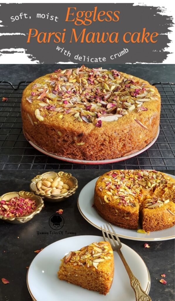 Mawa Cake Recipe (Eggless) | Parsi Mava Cake pin 1 