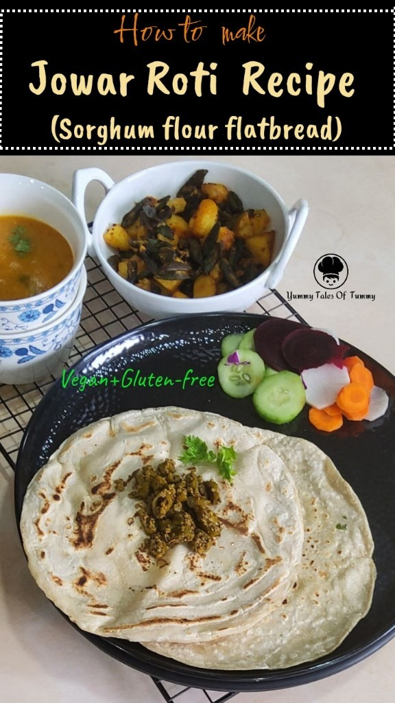 How to make Jowar Roti (Sorghum flour flatbread) pin 1