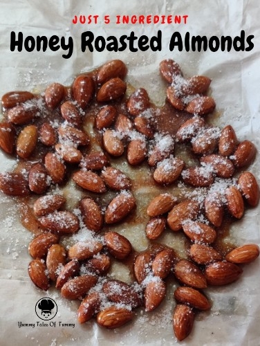 5 ingredient Honey Roasted Almonds pin 1