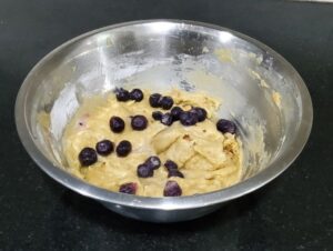 Cookie batter with blueberries
