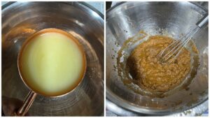 Wet ingredients to make cookies