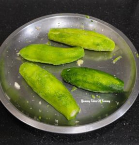 Pre treated bitter gourd rubbed with salt