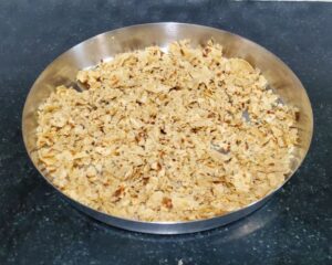 Chapati chura kept in a plate