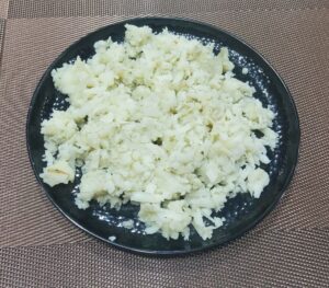 Boiled and grated potatoes