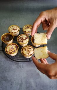 Easy Chocolate Marble Muffins (eggless) cooling on the rack
