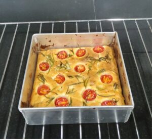 Baked mini focaccia bread