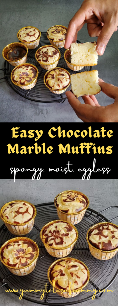 Pin 1 Easy Chocolate Marble Muffins (eggless)