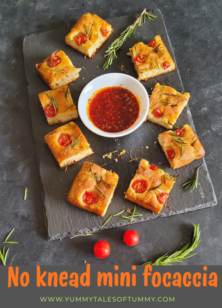 Pin 1 no knead mini focassia bread