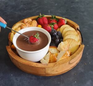 Best Chocolate Fondue Recipe served with various dipping options