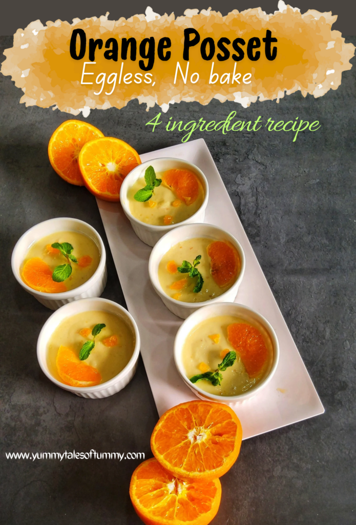 Orange Posset Recipe (No bake) pin 1