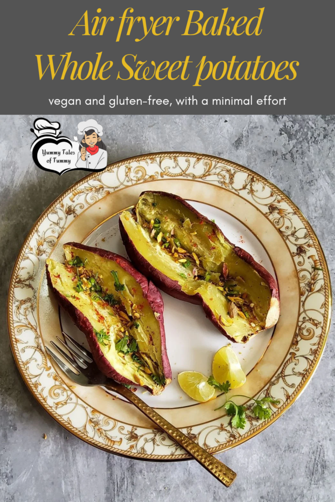 Pin 1 Air fryer baked sweet potatoes 