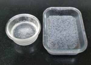 Soaked gond katira and Sabza seeds ready to make Gond Katira Fruit Drink | Fruit Fresca