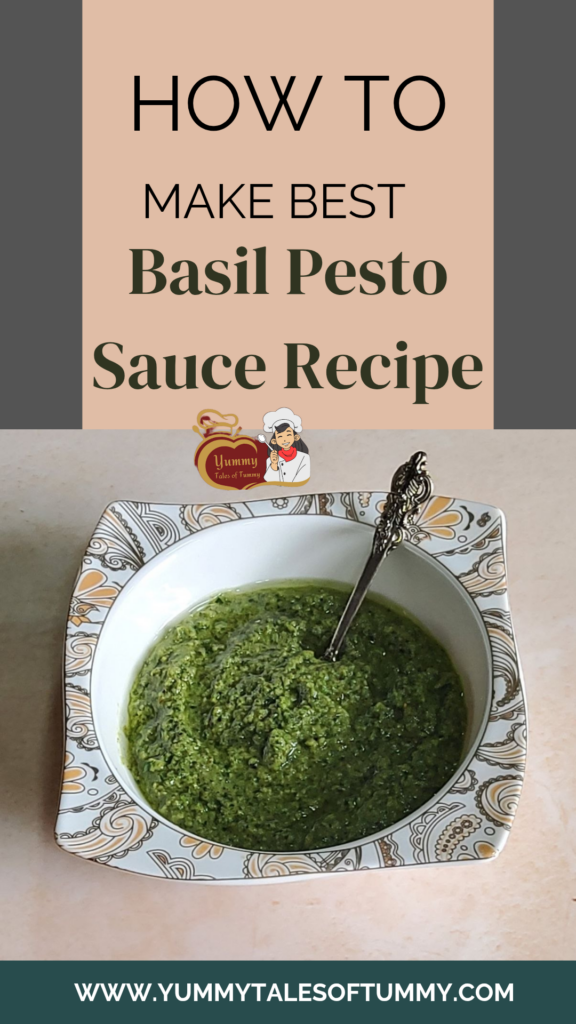 Basil Pesto Sauce Recipe Pin 1