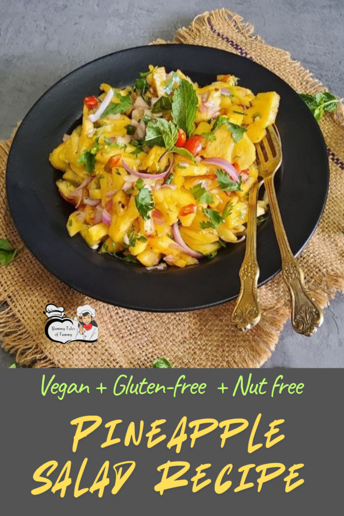 Pin 1 Vegan Pineapple salad recipe 