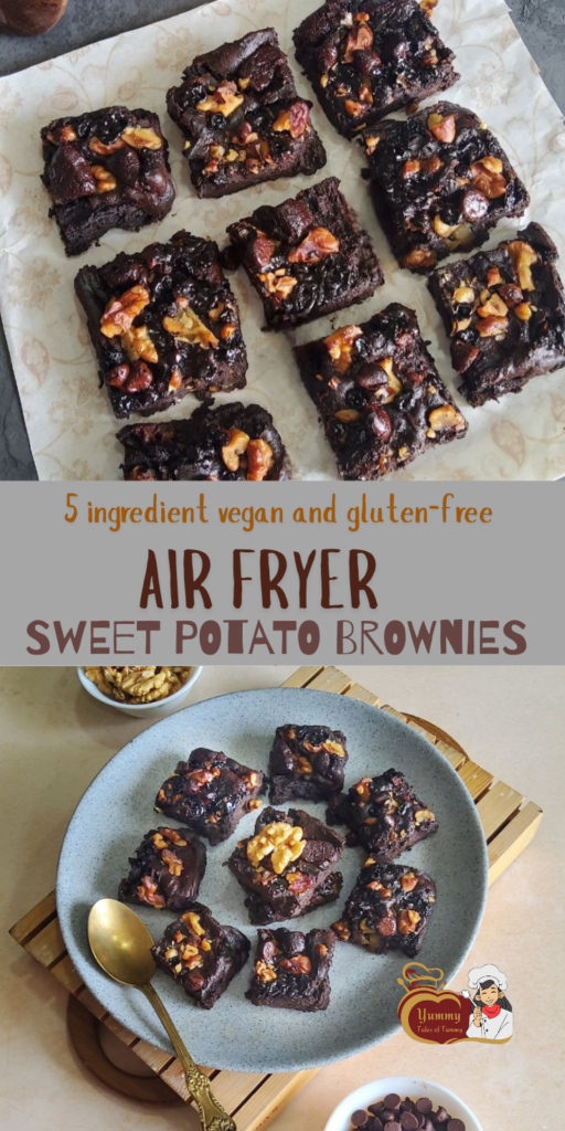 Air fryer Sweet potato Brownies (Vegan) pin 1