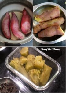 Boiled sweet potatoes 
