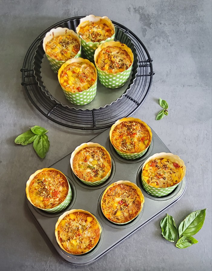 You are currently viewing Eggless Pizza Muffins Recipe (yeast free)