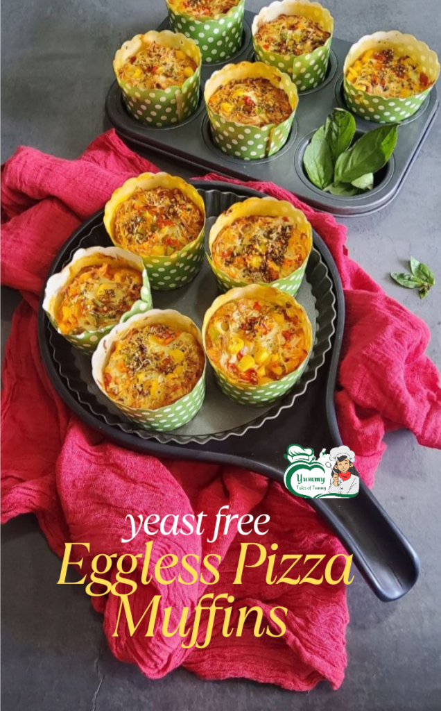 Pin 1 Eggless Pizza Muffins Recipe (yeast free)