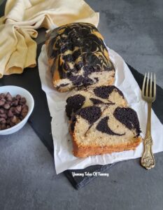 Sliced Eggless Marble Loaf Cake