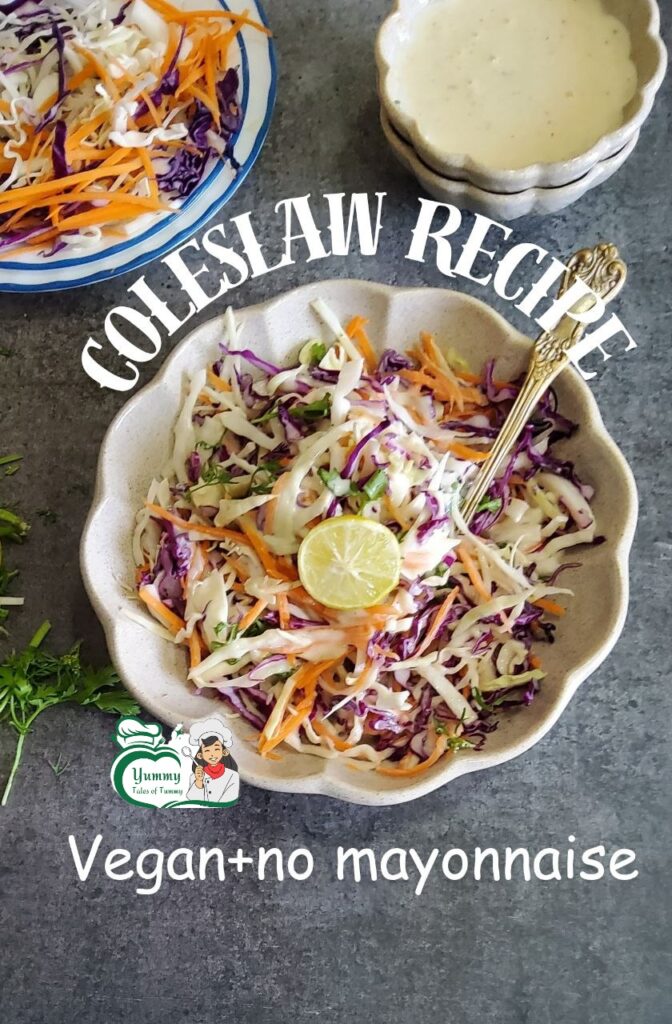 Pin 1 Easy Coleslaw Recipe (vegan)